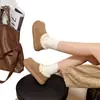 2025 Nuevos Zapatos de Algodón de Terciopelo Marrón Retro con Suela Gruesa Zapatos Boken Peludos de Invierno para la Nieve Zapatos Cómodos para Mujer
