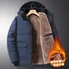 M-8XL Tamanho Grande Jaqueta de Algodão de Inverno Masculina com Forro de Fleece Espessada Quente com Capuz Roupa de Inverno Acolchoada de Algodão Destacável