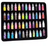 Resina Cristal Folha de Ouro Flakes Pó Laser Pó Brilhante 48 Cores Glitter Decorações para Unhas Lantejoulas para Slime Contas de Vidro