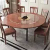 Tablero Redondo de Madera Maciza de Durazno para Comedor del Hogar, Tablero Redondo Engrosado Grande con Plato Giratorio, Tablero Redondo para 15-20 Personas