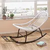Mecedora, Sillón de Relax, Silla de Ocio para Patio, Mecedora Ancha, Mecedora de Ratán Arcoíris, Sillón de Relax de Ocio para Sala de Estar en Casa