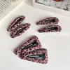 Pinza para el pelo con estampado de leopardo rosa dulce y genial estilo retro, mismo estilo que Dongdaemun Corea, clip de rotura versátil de alta gama, clip lateral para flequillo