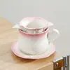 Taza de Té de Cerámica con Gradiente de Color Blanco de Mineral de Roca, Taza para Separación de Té y Agua para el Hogar, Taza Individual, Taza Personal, Taza de Café