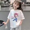 Camiseta fina de algodón puro para niña, talla grande, manga corta holgada, top de moda de verano, nuevo, elegante, moderno, de media manga