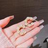 Coreia do Sul nicho design doce novos brincos Pearl Flower C em forma de brincos pequenos moda all-match brincos atacado