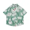 Camisas Hawaianas de Manga Corta New Retro Transfronterizas para Hombres y Mujeres, Casual Modernas Holgadas para Parejas, Camisas Florales de Playa para Vacaciones