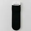 Calcetines de Media Caña Blancos Sin Costuras para Mujer Verano Delgados Sueltos de Algodón con Zapatos de Cuero Pequeños Calcetines Sin Costuras Calcetines Apilados Negros