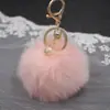 Colgante de Bolsa Bolita de Piel de Perla Llavero de Bola de Piel Llavero de Piel de Conejo Sintético Colgante de Coche Decoración de Bola de Piel Llavero de Piel para Mujer