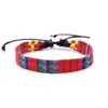 Pulsera Dopamina Multicolor Estilo Étnico Original Pulsera de Tela Tejida a Mano Pulsera de Algodón y Lino Accesorios para Ropa