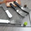 Espátula para freír de acero inoxidable de tres lados, espátula de mano para panqueques y bistec, herramientas de cocina para hornear de grado alimenticio, venta al por mayor del fabricante