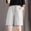 Shorts Pretos Soltos Estilo Novo 2026 para Mulheres, Verão Bf Cintura Alta Esportivo Casual Comprimento Médio, Pierna Reta Estilo Hong Kong