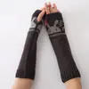 Guantes de Lana Sin Dedos Cabeza de Conejo G-6 Transfronterizos Otoño e Invierno Nuevos Calientes para Escribir Moda Mangas para Brazos para Hombres y Mujeres Mangas Tejidas