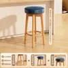 Taburete de barra redondo de madera maciza estilo vintage para cocina con isla, mostrador de bar, balcón de casa de huéspedes, para tomar el té, con reposapiés, taburete alto