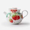 Tetera de Cerámica con Fresas Pintadas a Mano y Filtro de Agujero Redondo, Juego de Té Kung Fu, Vajilla de Color Esmalte Bajo Vidriado, Tetera Individual para el Hogar