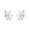Aretes de doble mariposa de plata esterlina S999 para mujer, pequeños de tornillo para cartílago, con cierre de hebilla, joyería de plata al por mayor