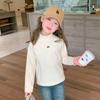 Camiseta de Otoño e Invierno para Niñas 2023 Nueva Camiseta Básica para Bebé con Cuello Medio Tortuga Estilo Coreano Moda Color Sólido
