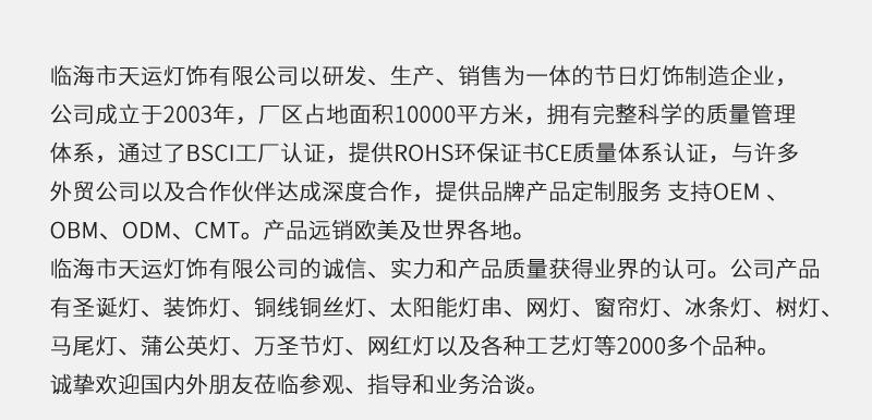 天运灯饰生产圣诞灯装饰灯铜线铜丝灯太阳能灯串网灯窗帘灯冰条灯