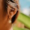 Pendientes de moda para damas, con colgante de perla de concha galvanizada de latón dorado auténtico, de gran venta transfronteriza entre Europa y América.