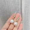 Pendientes de Perla con Ojos Rojos y Verdes de Serpiente Ancora Atmósfera Personalizada Retro Moda para Viajar Joyería para Orejas Versátil
