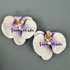 Cabeça de Flor de Orquídea Phalaenopsis Artificial, Textura de Película Impressa em 3D, Buquê Exquisito para Decoração de Casamento e Lembrança