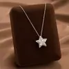 Comercio Exterior de Amazon Venta Caliente Collar de Acero de Titanio Temperamento Femenino Circonita Microincrustada Personalidad Cadena para Clavícula de Alto Sentido Colección Joyería