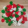 Manualidades de Madera Copos de Nieve Navideños Árbol de Navidad Piezas de Madera de Colores Decoración Hecha a Mano DIY Accesorios Accesorios Creativos