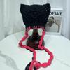 Chapéu de orelha de gato listrado de crochê feito à mão com comércio exterior da Amazon, chapéu adulto personalizado