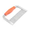Cortador de patatas ondulado de acero inoxidable, cortador de patatas corrugado, herramienta creativa para cortar verduras de cocina, cortador de patatas fritas ondulado