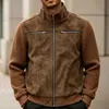 Ropa de Hombre Transfronteriza Otoño 2026 Xiyin Amazon Moda Urbana de Calle 3D Tendencia Cuello Alto Sencilla Versátil Chaqueta Talla Europea