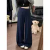 Foto Real Outono 2026 Novo Estilo Design de Personalidade Senso de Estilo Calças Casuais Largas Estilo Coreano Calças de Terno Simples Femininas 17233