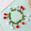 Punto Lindo Lazo Cereza Bola de Pelo DIY Hoja Par Bola Hecho a Mano Ropa Infantil Accesorios para el Cabello Accesorios