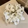 Elástico de Cabelo de Seda Estilo Coreano com Bolinhas, Scrunchie Grande para Mulheres, Faixa de Cabelo, Elástico para Coque, Corda de Cabelo, Acessório de Cabelo