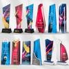 Troféu de Cristal Colorido, Troféu de Madeira Personalizado com Gráficos Coloridos, Medalha Criativa de Vidro Colorido, Fabricado Personalizadamente pelo Fabricante