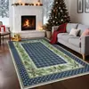 Alfombra Base Lavable de Cachemira Sintética para Festival Navideño, Limpiable, Sin Lavado, Alfombrilla de Suelo de Área Grande con Cobertura Total, Alfombra para Sala de Estar del Hogar