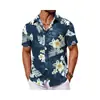 2026 Camisa Havaiana Masculina Amazon de Manga Curta Estampa Floral Tropical Verão Praia Casual