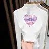 Top de Felpa De Rong Otoño e Invierno para Niños Medianos y Grandes Casual Manga Larga Niña Cuello Semi Alto Adorno de Volantes Camiseta Base para Niñas
