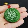 Venta al por mayor de fábrica imitación jade Hetian color jade colgante de jade de dragón y fénix bagua material Mongolia Exterior colgante de jade bagua verde