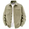 26 Novos Estilos de Camisas de Lapela para Primavera e Outono, Jaquetas Casuais Soltas para Trabalho, Camisas de Manga Longa Masculinas, Tops Versáteis para Primavera e Outono