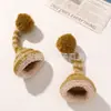 Outono e Inverno Fofo Lã Pérola Chifre Longo Listrado Bola de Pelo Chapéu Acessórios de Cabelo DIY Adorno de Cabeça Chapéu Acessórios Decorativos Atacado