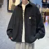 Chaqueta Fina de Pana para Primavera y Otoño para Hombre, Marca Ins Trendy Estilo Hong Kong, Corte Holgado, Camisa Elegante, Versátil Camisa de Manga Larga Versión Coreana