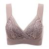 Sujetador tipo chaleco de talla grande Aiyang Sujetador fino de seda helada Encaje Pecho grande mostrando senos secundarios Ropa interior de talla grande para mujer