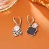 Pendientes Creativos de Diseño de Trébol de Cuatro Hojas con Circonita, Usables por Ambos Lados, Pendientes de Moda de Alta Gama, Pendientes Románticos de Diosa Elegante