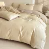 Juego de ropa de cama de cuatro piezas jacquard de algodón puro Clase A sábana 100% algodón puro funda de edredón juego de tres piezas ropa de cama ropa de cama estilo falda de cama