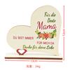 Cross-border Hot New Dia das Mães Dia dos Pais Estilo Europeu Coração em forma de UV Pintado Presente de Aniversário Enfeites Pequenos de Madeira em Estoque