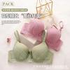 Conjunto de Sujetador Push-Up Sexy de Encaje con Varilla para Mujer, Sujetador Ajustable para Retracción Mamaria para Mujer, Sujetador Transfronterizo Anticaída