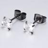 Pendientes de botón de acero inoxidable con pincho de origen transfronterizo, pendientes de circonita AAA, pendientes de cristal, pendientes de botón de circonita de cuatro garras