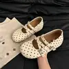 Zapatos Mary Jane bajos para mujer, nueva colección otoño 2026, de suela plana, punta redonda, versátiles, con lazo y diseño de lunares, en estilo preppy