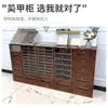 Gabinete de exhibición estilo vintage de madera maciza para salón de uñas, gabinete de almacenamiento de esmalte de uñas, gabinete de almacenamiento de gel para uñas, salón de uñas de pie