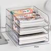 Caixa de armazenamento de arquivo de mesa empilhável A4 Papelaria de escritório Caixa de armazenamento de gaveta Caixa de armazenamento de mesa de papelaria de estudante