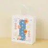 Sacolas de Presente Desenho Animado, Sacolas de Presente de Aniversário, Sacolas para Embalagem de Doces e Biscoitos, Embalagem para Lanches de Estudante, Sacolas de Papel de Presente Portáteis